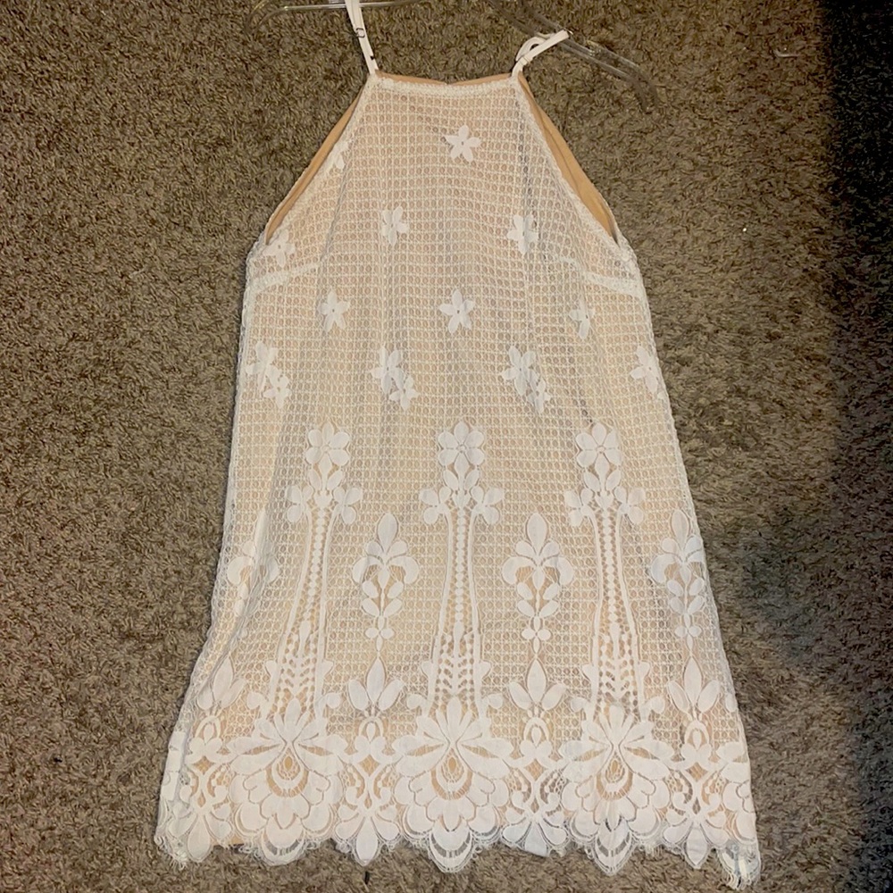Francesca’s white and cream dress